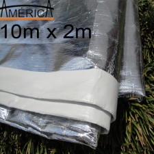 Tecidos de Lona Metalizado Refletivo e Branco Impermeável 10m x 2m = 20m²
